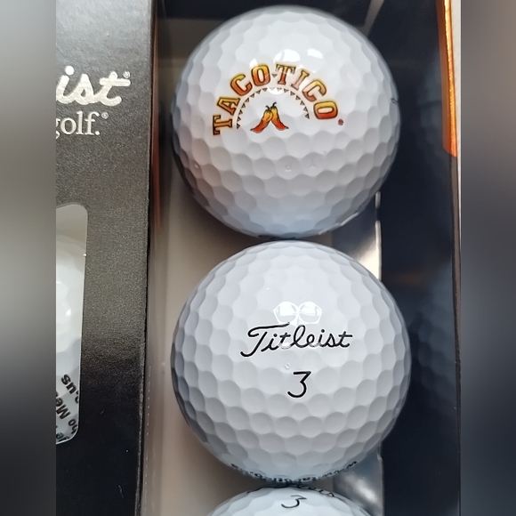 Titleist Pro V1 Taco Tico Wichita Kansas Golf Balls 1 Dozen 12 Balls White NEW - Picture 7 of 8